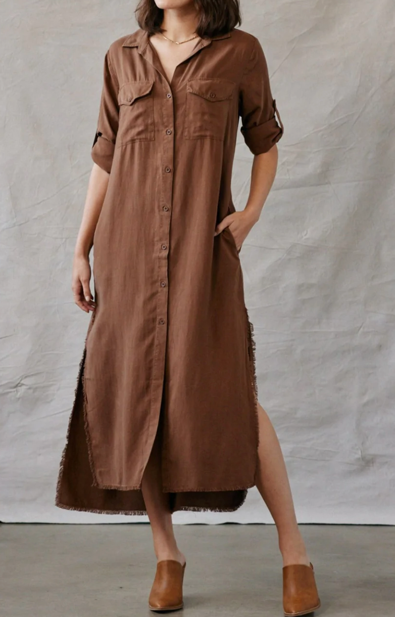 Mesa Maxi Shirt Dress by Bella Dahl 75 Fuzzy