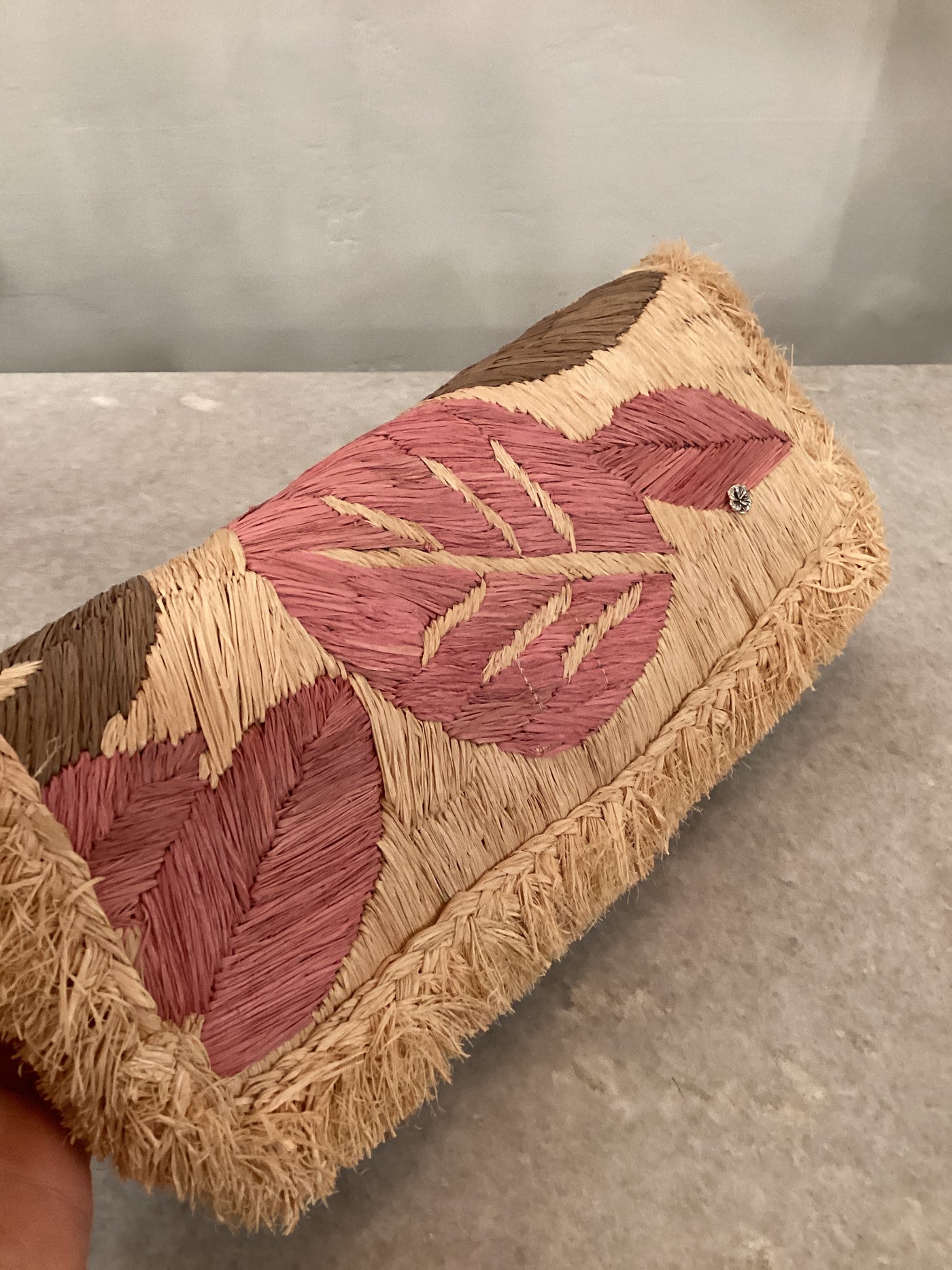 Cabra Woven Raffia Clutch BY FLORA BELLA