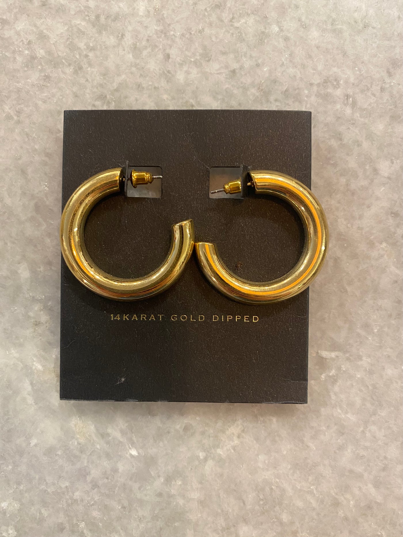 14 Karat Gold Dipped Thick Hoops