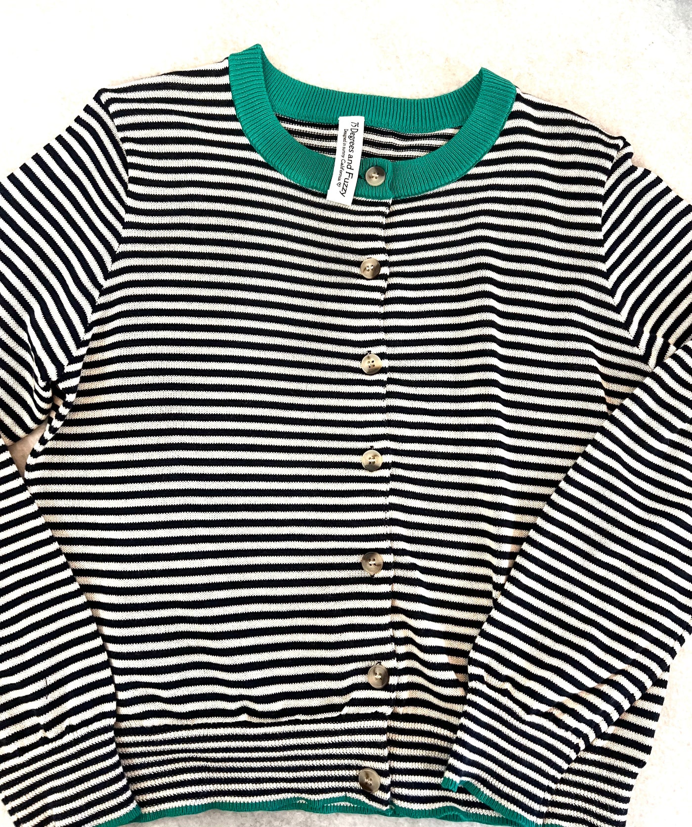 Seaside Stripe Cardigan by 75