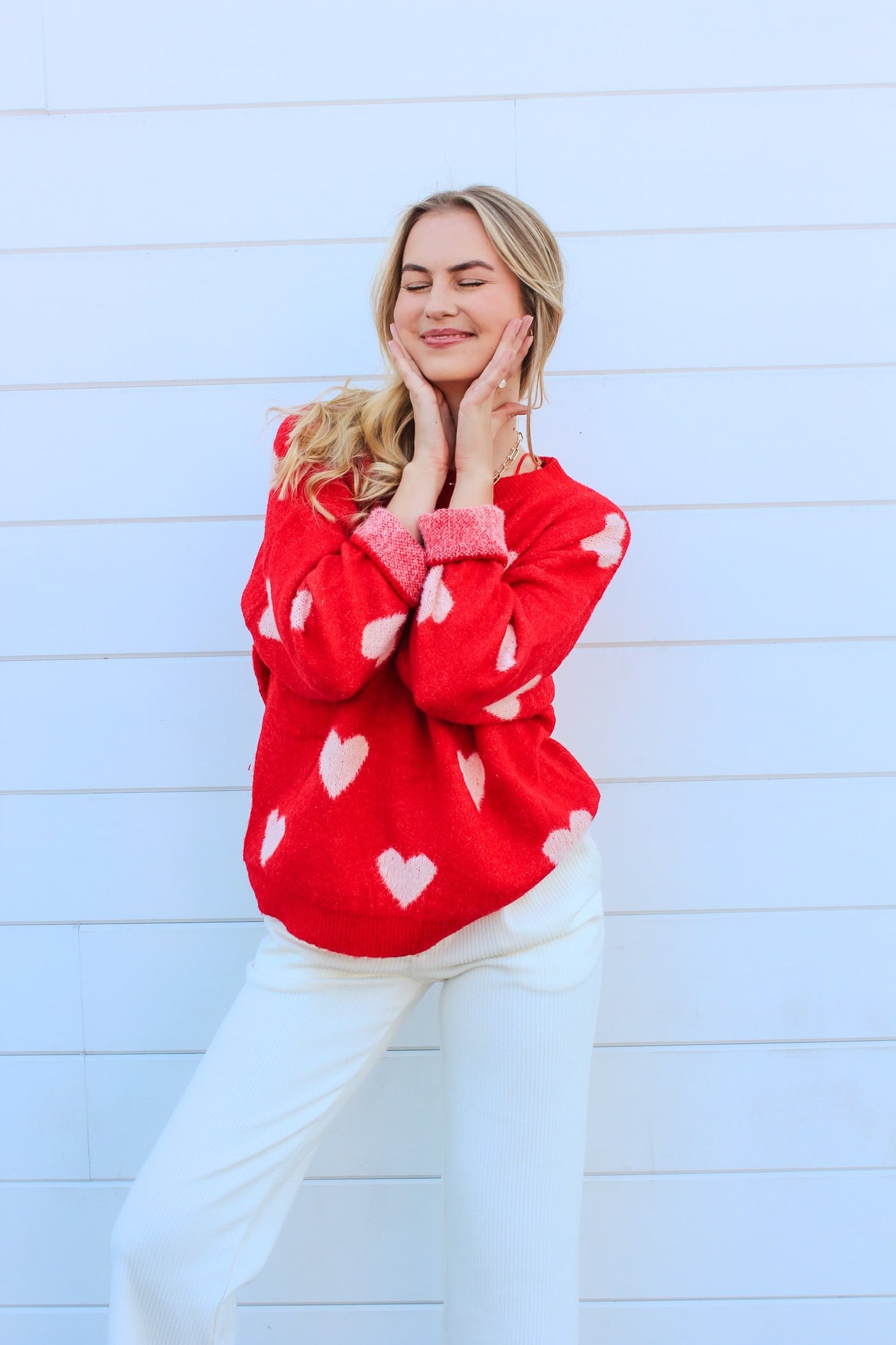 Blushing Hearts Cozy Sweater by 75