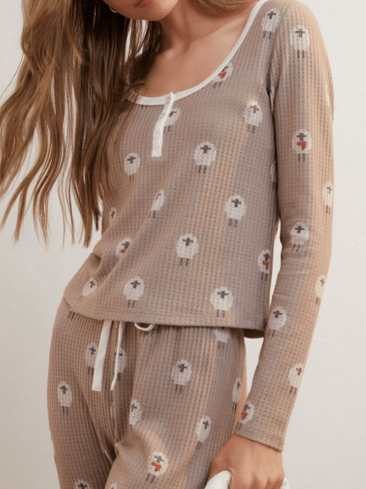 Fireside Sheep Long Sleeve Top