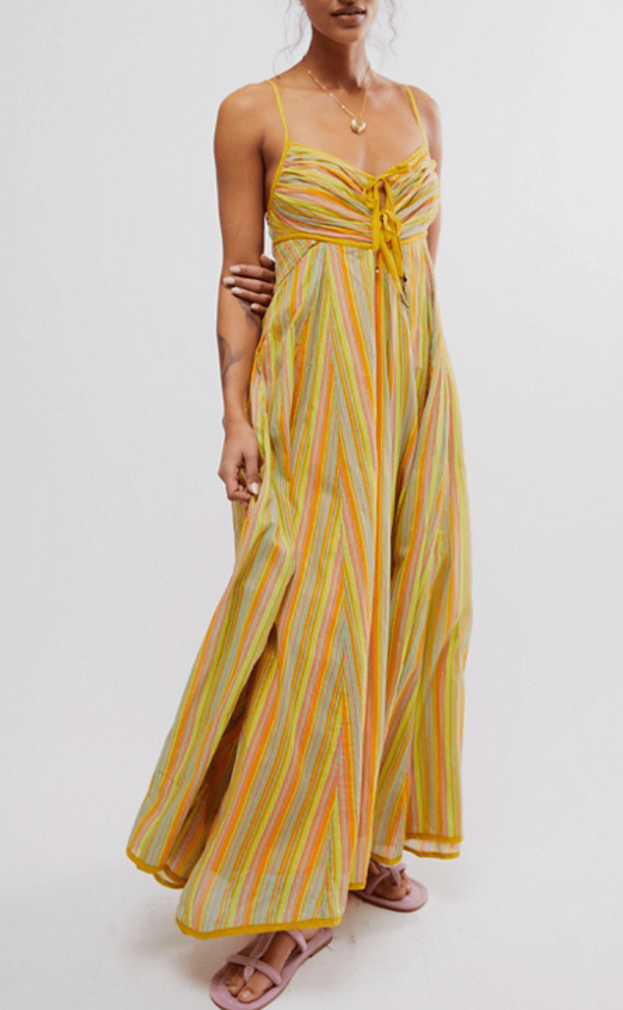 Free people striped maxi fashion dress