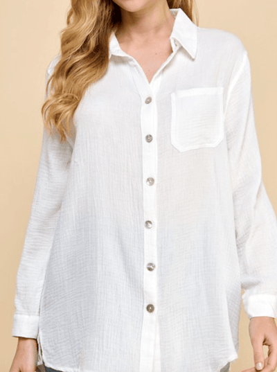 Avalon Shores Gauzy Button-Down by 75