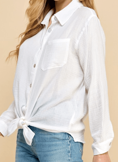 Avalon Shores Gauzy Button-Down by 75