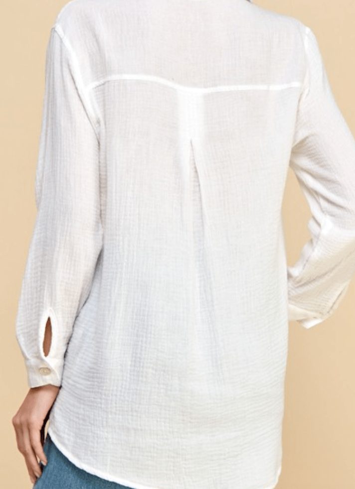 Avalon Shores Gauzy Button-Down by 75