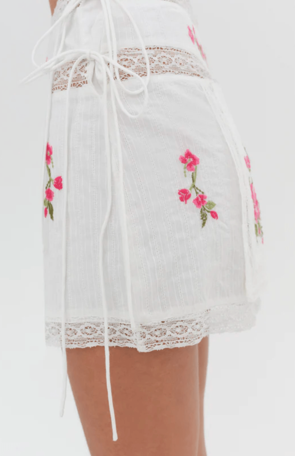 Jolene Embroidered Mini Skirt by for Love & Lemons