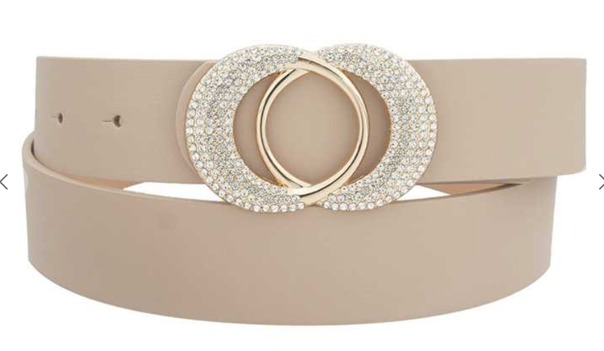 RHINESTONE PAVE CRESCENT MOON BUCKLE Belt