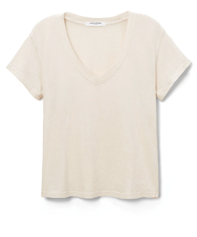 Alanis Recycled Cropped V-Neck Tee by Perfect White Tee