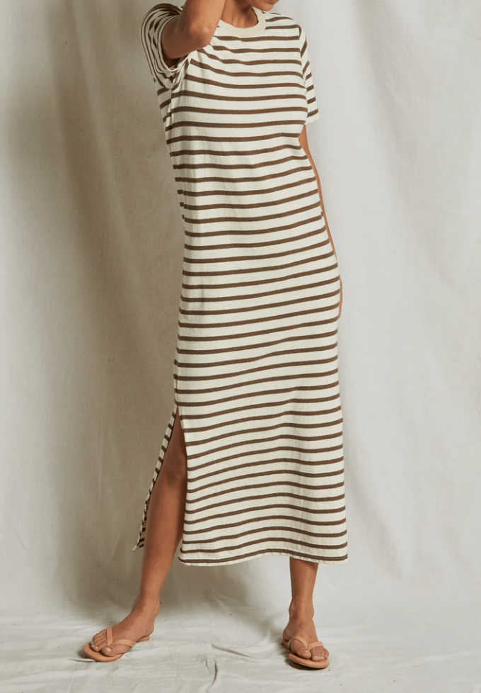 Lover Recycled Cotton Striped Maxi Dress by Perfect White Tee