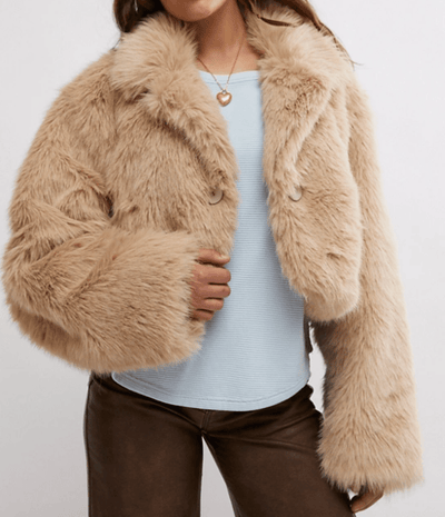 Paris Cropped Faux Fur Jacket by Free People