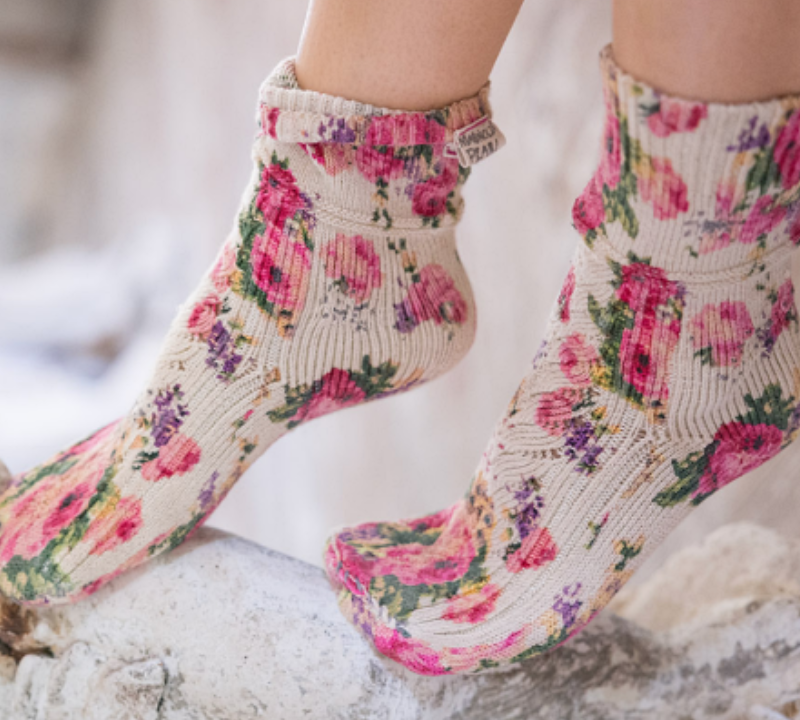 Floral Short Socks  098 by Magnolia Pearl