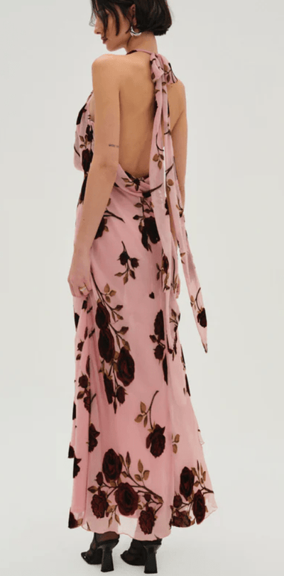 Rose Velvet Maxi Dress by for Love & Lemons