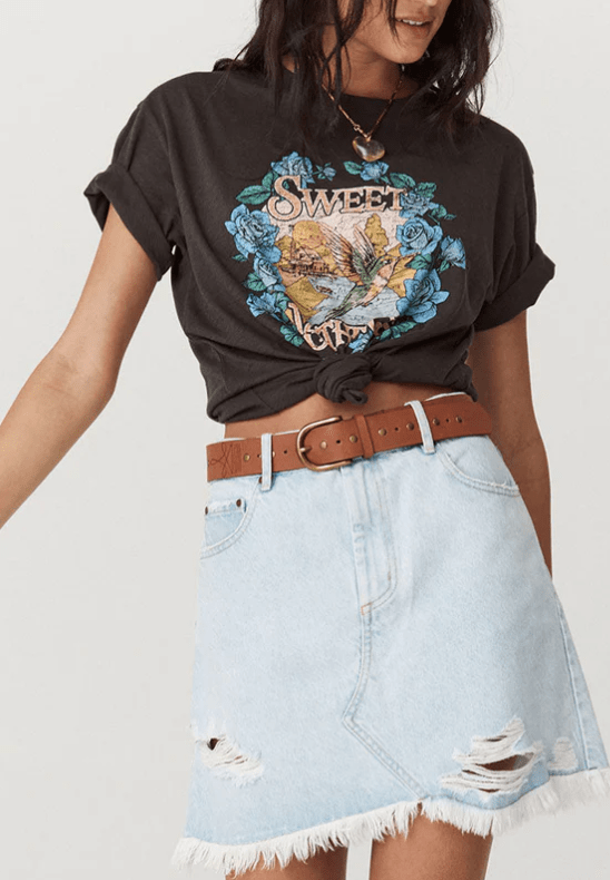 Sweet Nothings Biker Tee by Spell