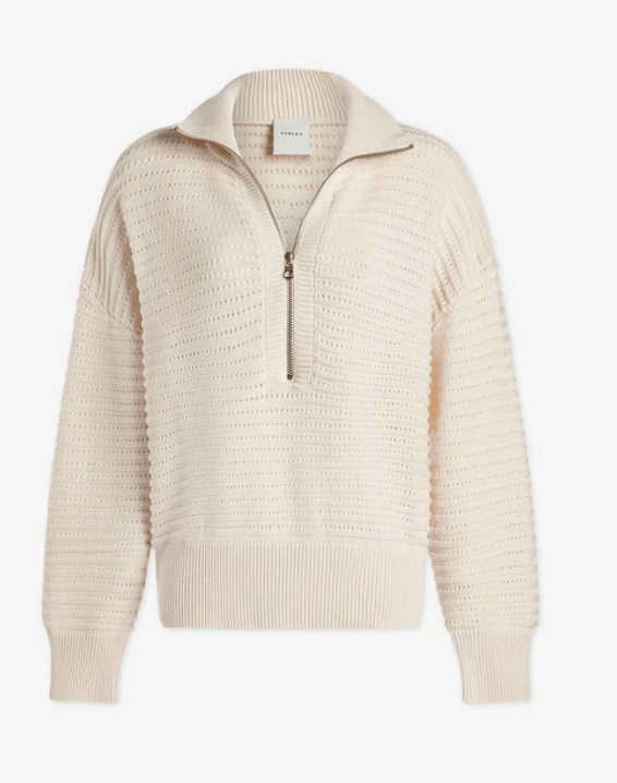 Tara Pointelle Half-Zip Knit by Varley