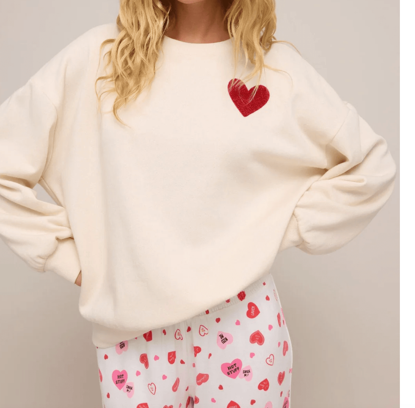 Oversized Heart Sweatshirt by  Z Supply