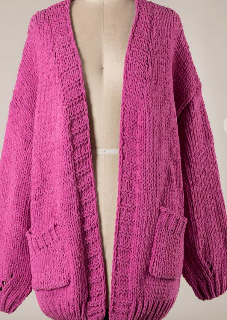 The Berry Bliss Chenille Cardigan by 75