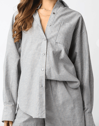 The Aria Striped Linen Shirt by 75