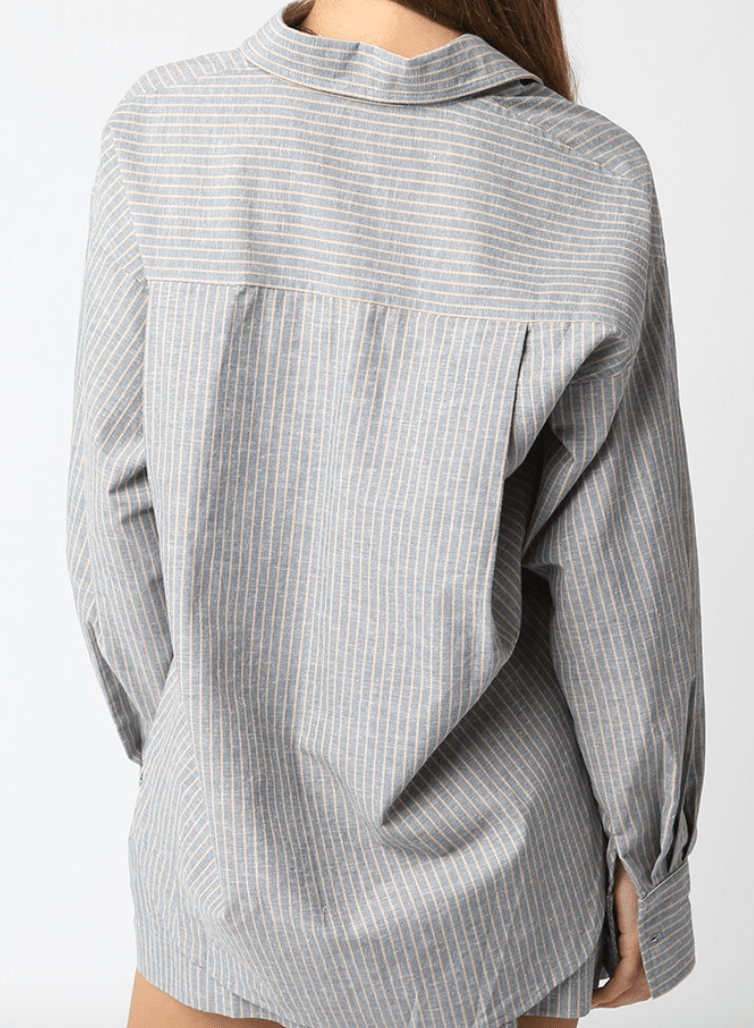 The Aria Striped Linen Shirt by 75