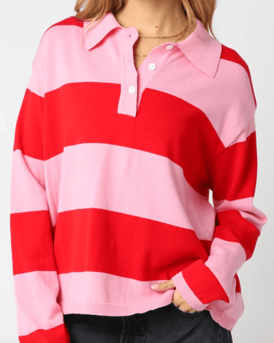 The Rorry Stripe Rugby Sweater by 75