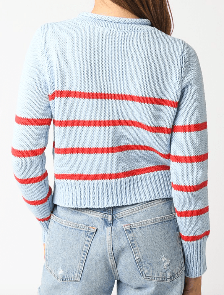 The Piper Stripe Cropped Sweater by 75