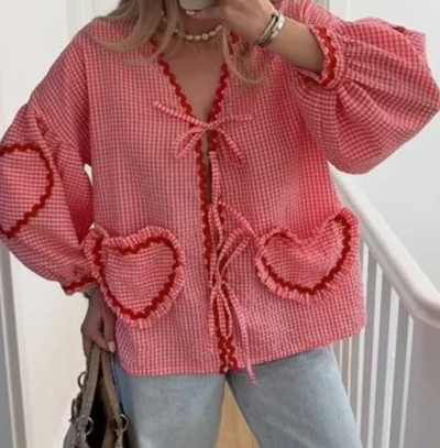 Sweetheart Gingham Cardigan by 75