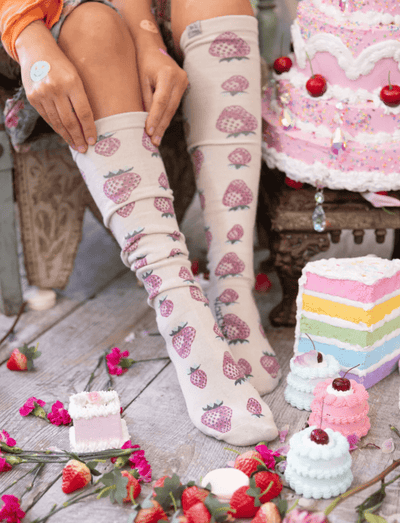 Strawberry OTK Socks 124 by Magnolia Pearl