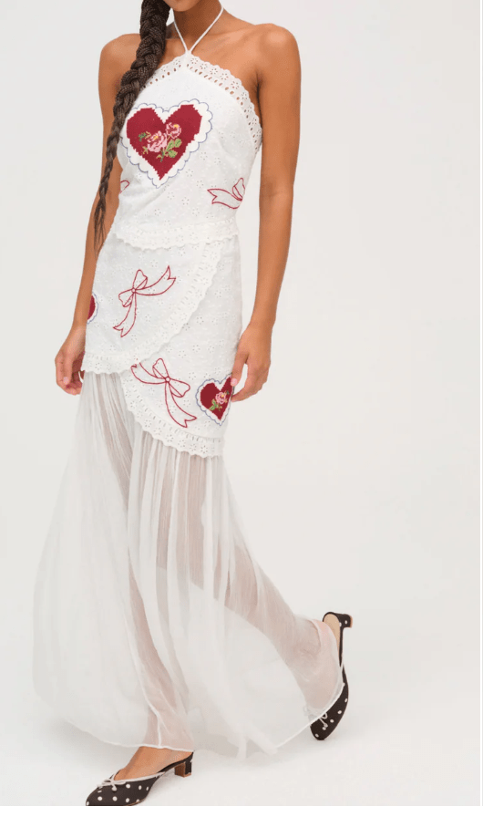 Mi Amore Embroidered Maxi Dress by for Love & Lemons