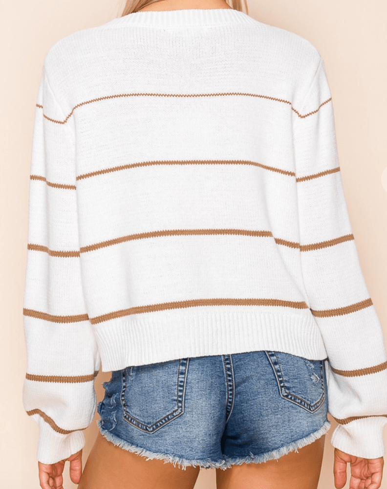 Golden Coast Striped Cropped Sweater by 75