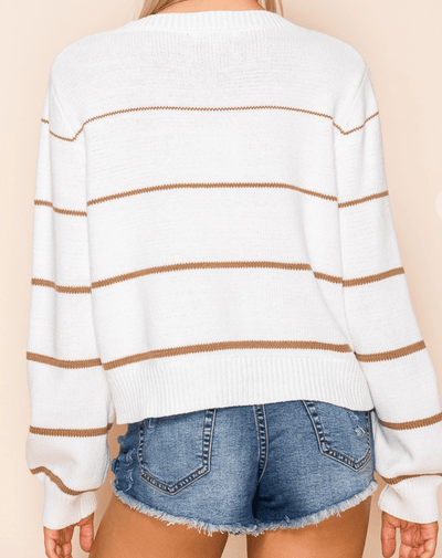 Golden Coast Striped Cropped Sweater by 75