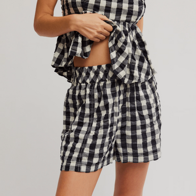 Get Free Seersucker Pull-On Shorts By FREE PEOPLE