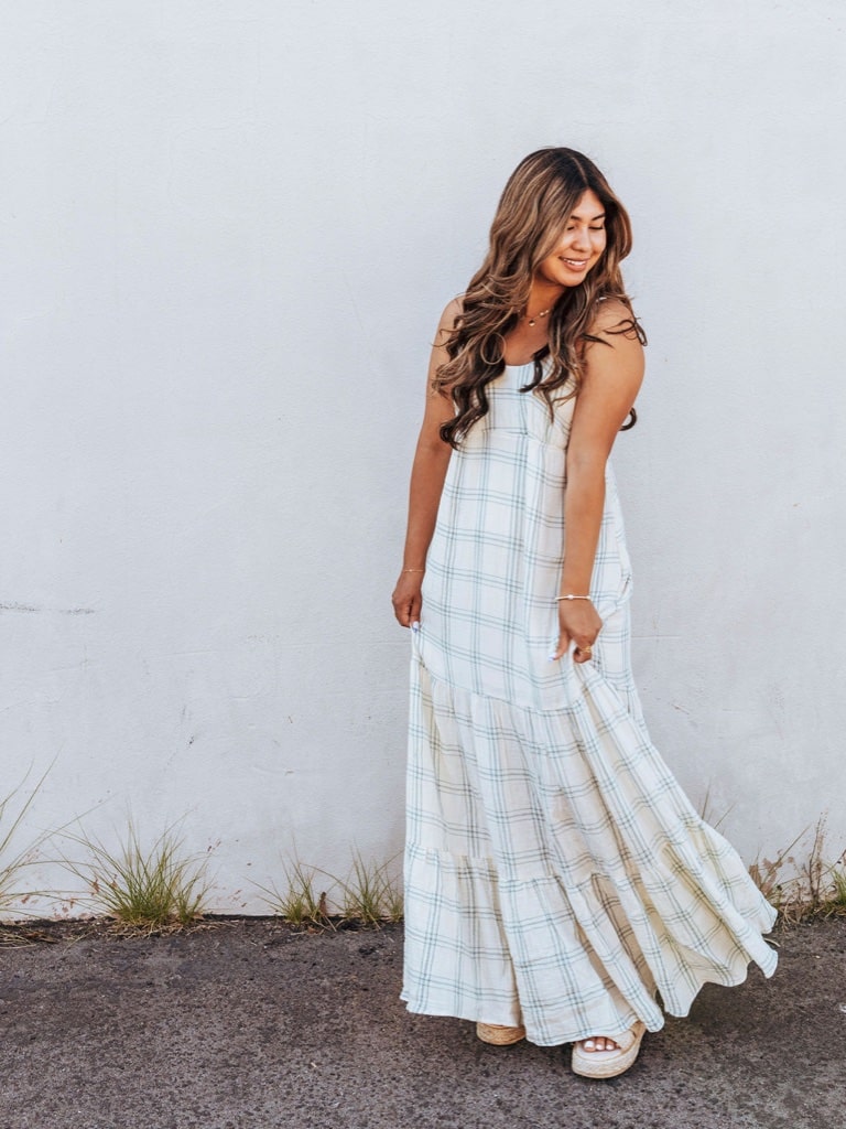 Seaside Breeze Plaid Maxi Dress by 75