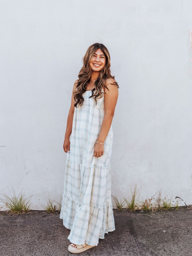 Seaside Breeze Plaid Maxi Dress by 75