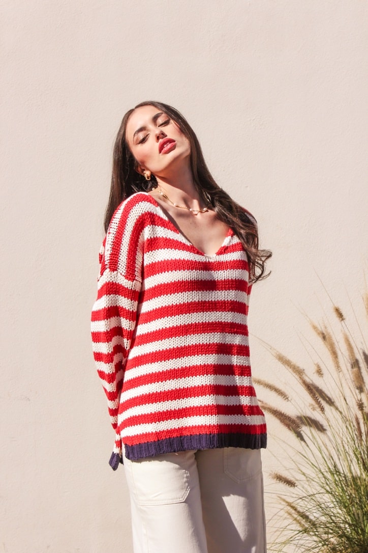 The Coastal Stripe Knit Sweater by 75