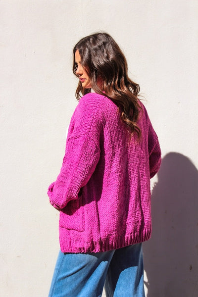 The Berry Bliss Chenille Cardigan by 75