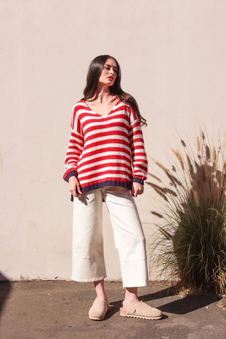 The Coastal Stripe Knit Sweater by 75