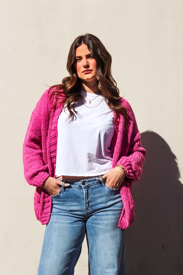 The Berry Bliss Chenille Cardigan by 75