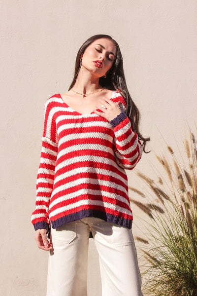 The Coastal Stripe Knit Sweater by 75