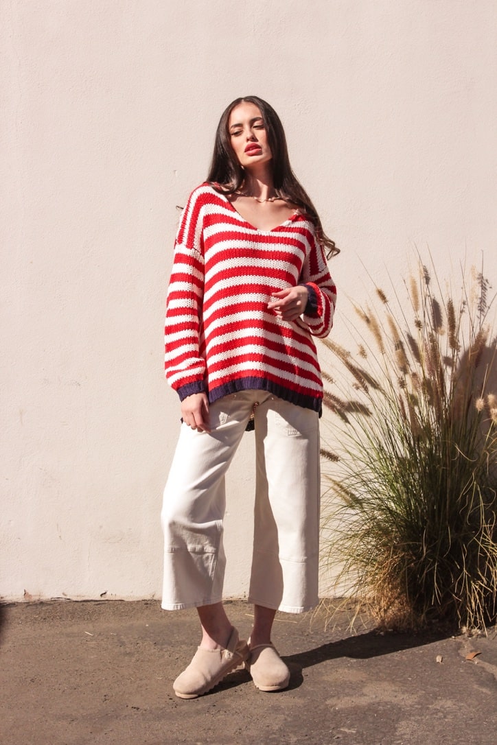 The Coastal Stripe Knit Sweater by 75