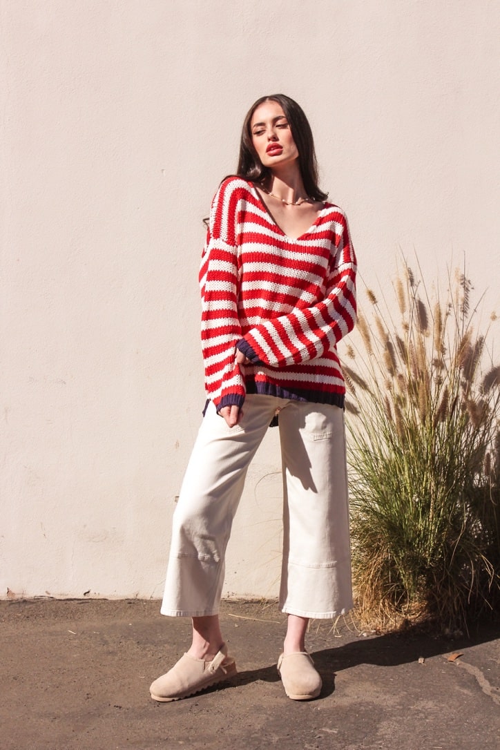 The Coastal Stripe Knit Sweater by 75