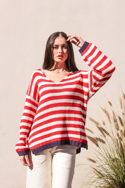 The Coastal Stripe Knit Sweater by 75