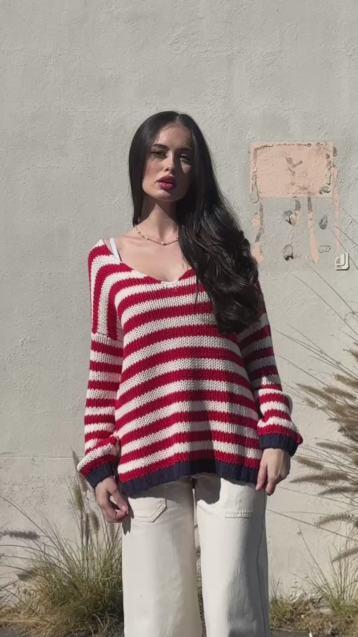 The Coastal Stripe Knit Sweater by 75