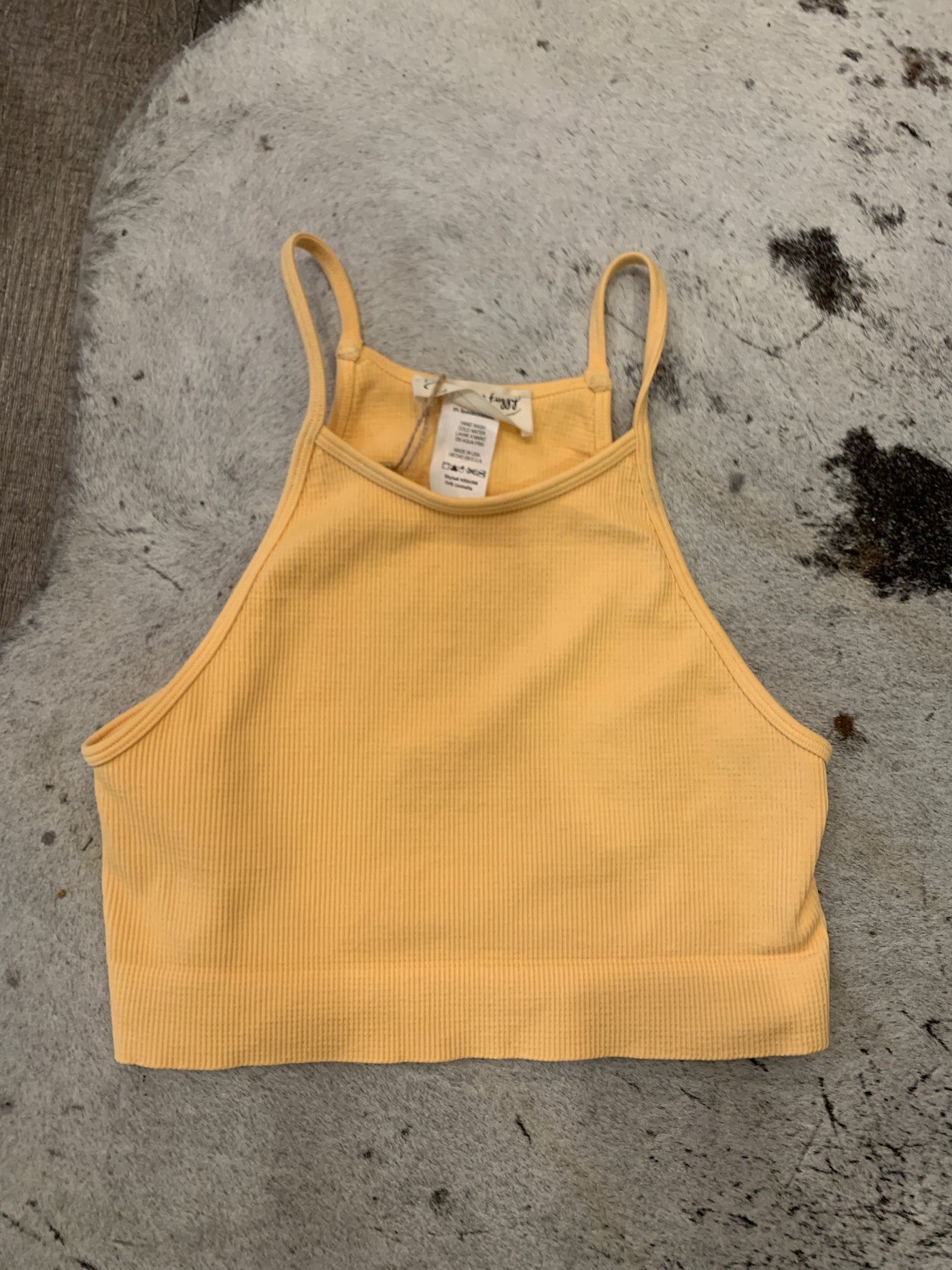 Vintage Ribbed High Neck Bra Top