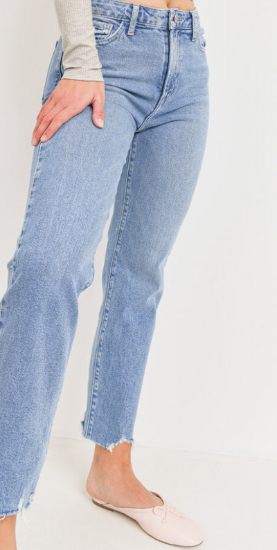 Straight High Rise Jeans By Just Black Denim