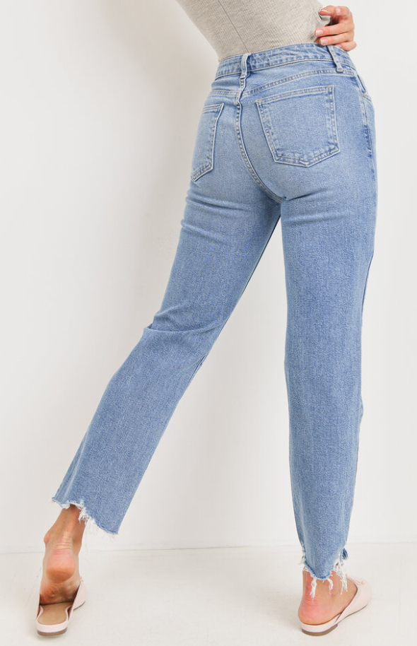 Straight High Rise Jeans By Just Black Denim