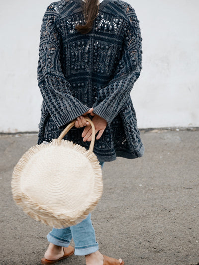 Crochet Cardigan Dark Denim by Lucky Brand